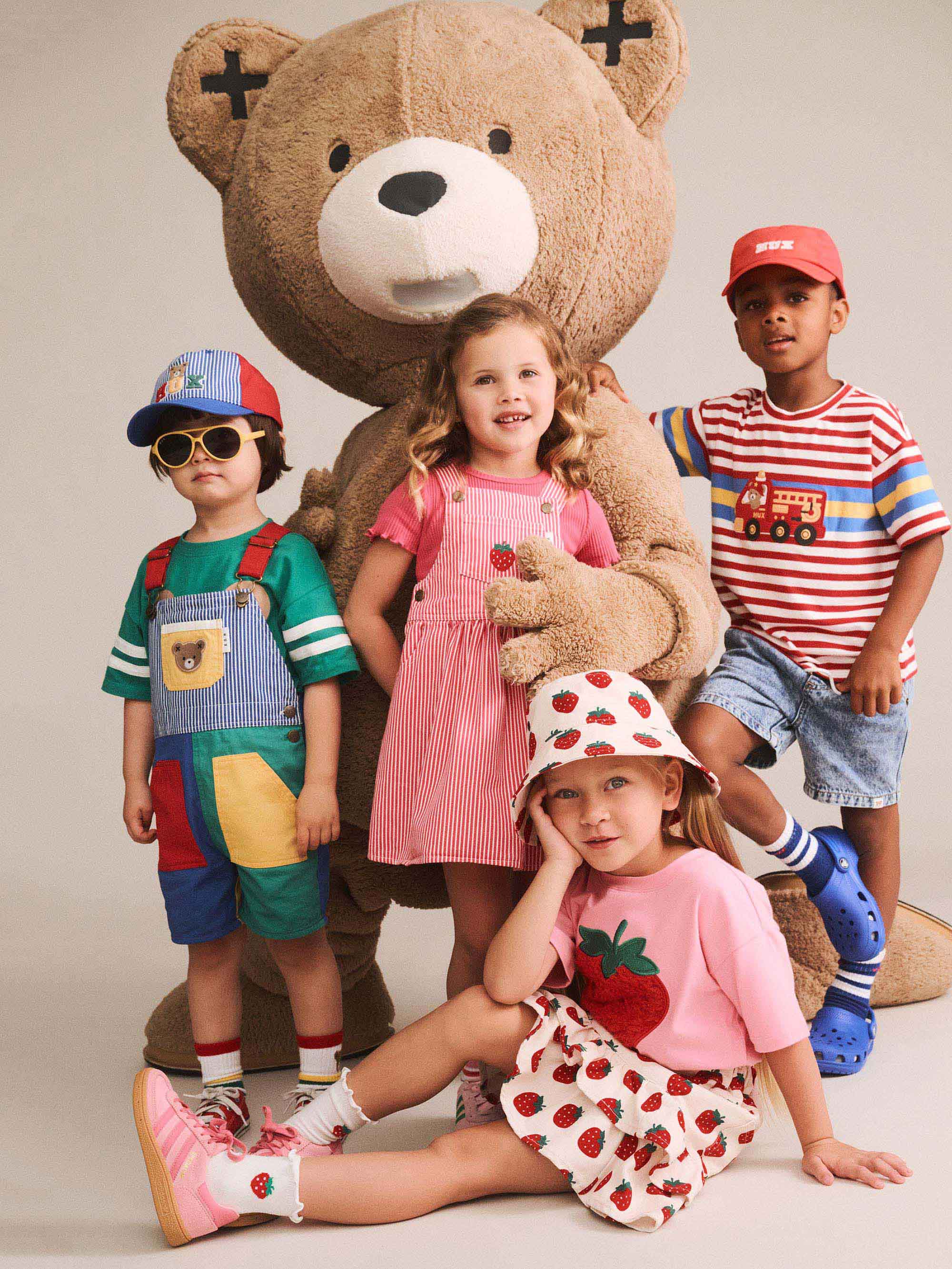 HUXBABY STRAWBERRY TIERED SKIRT in MULTI STRAWBERRY