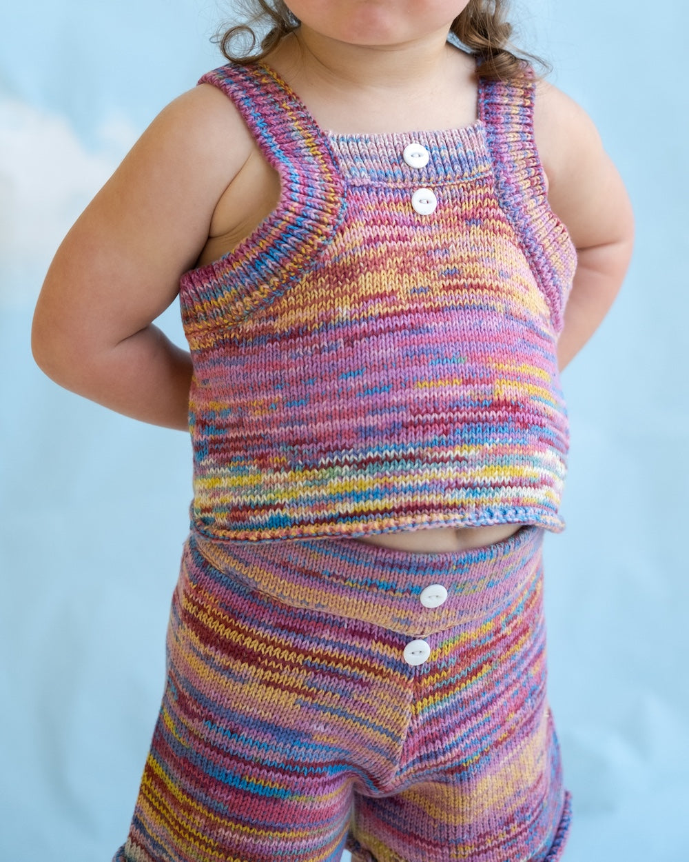 Grown Knitted Singlet Top - Rainbow in Single