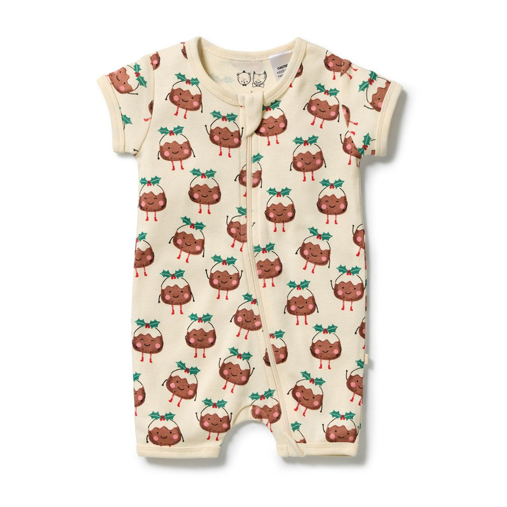 Wilson and Frenchy Little Pudin Organic Rib Boyleg Zipsuit in Little Pudin