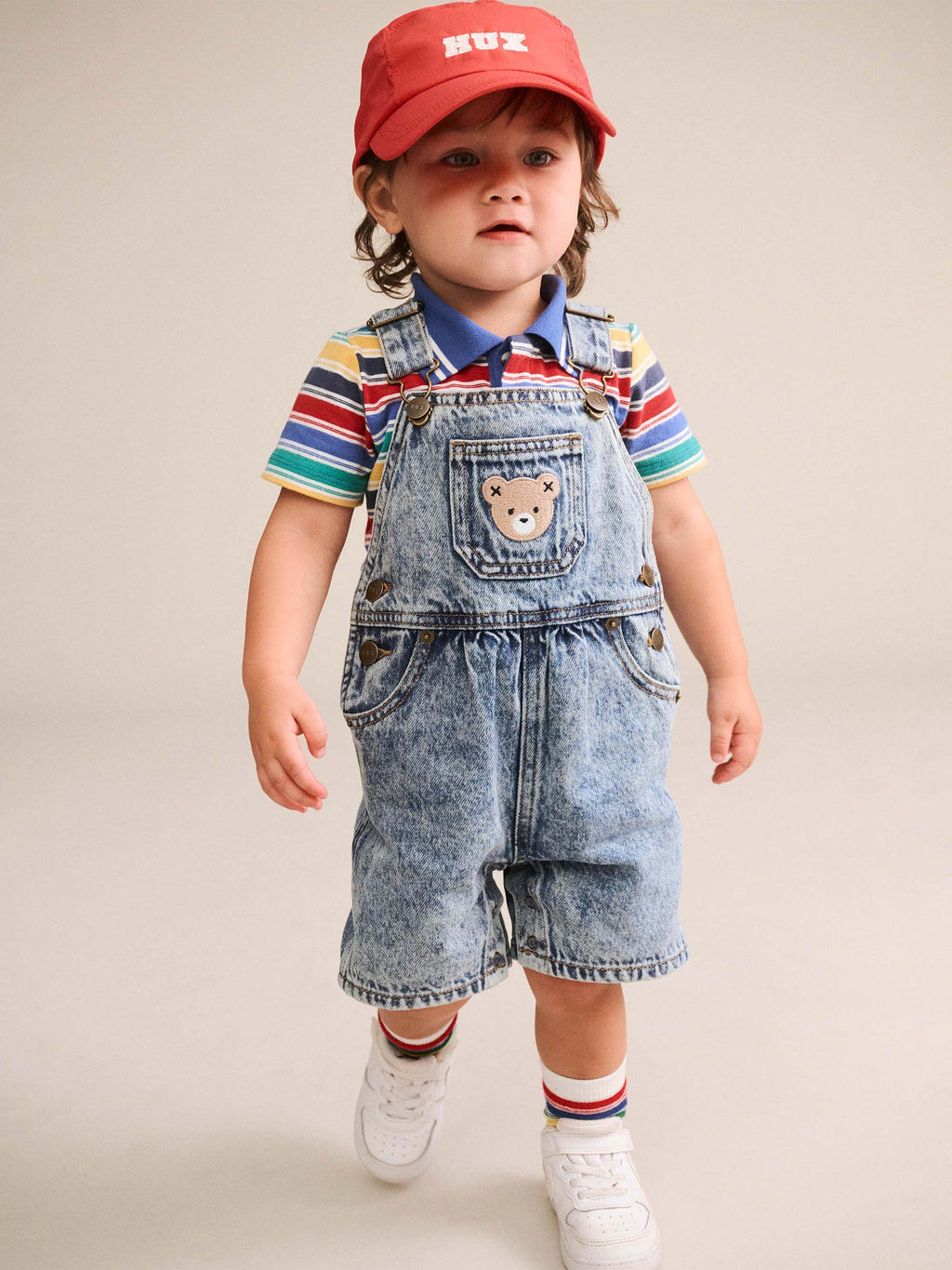 HUXBABY DREAMY DENIM SHORTALL in DENIM