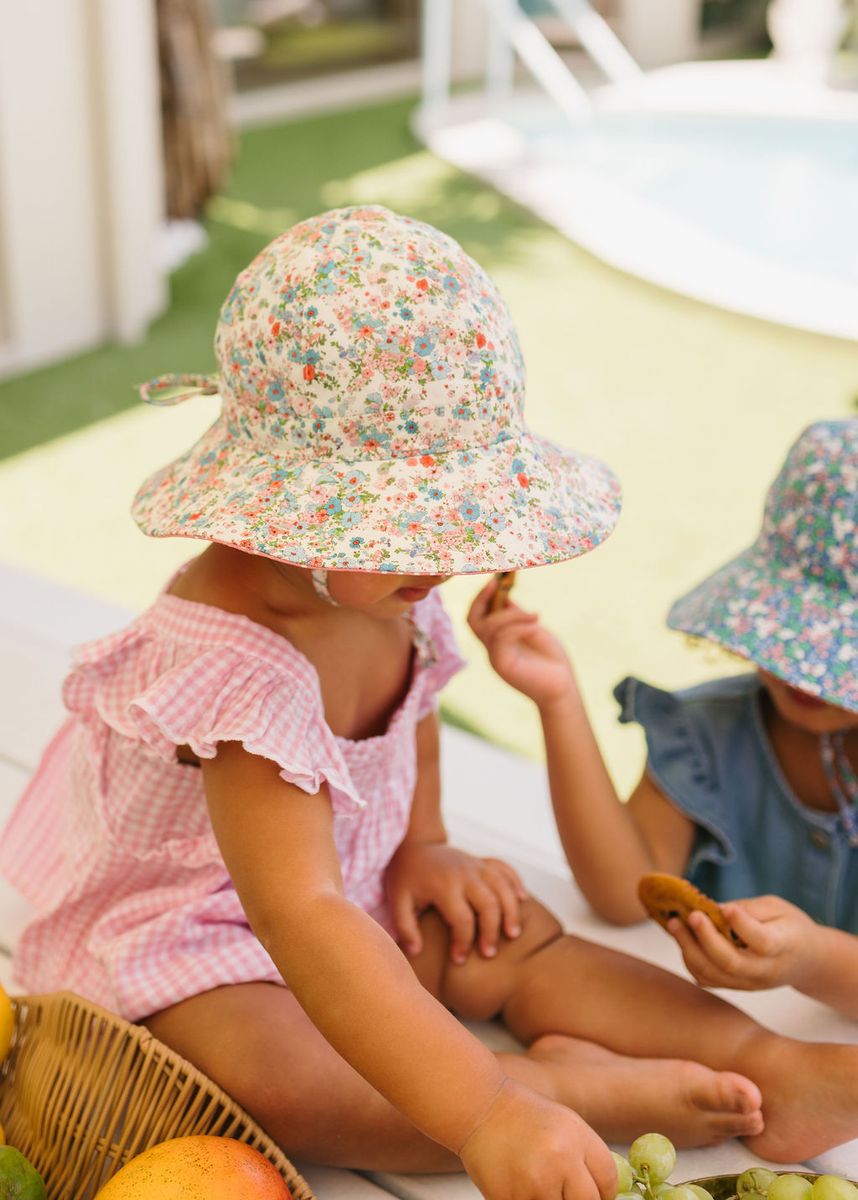 Acorn Kids Celeste Wide Brim Sunhat in Cream, Pink and Blue