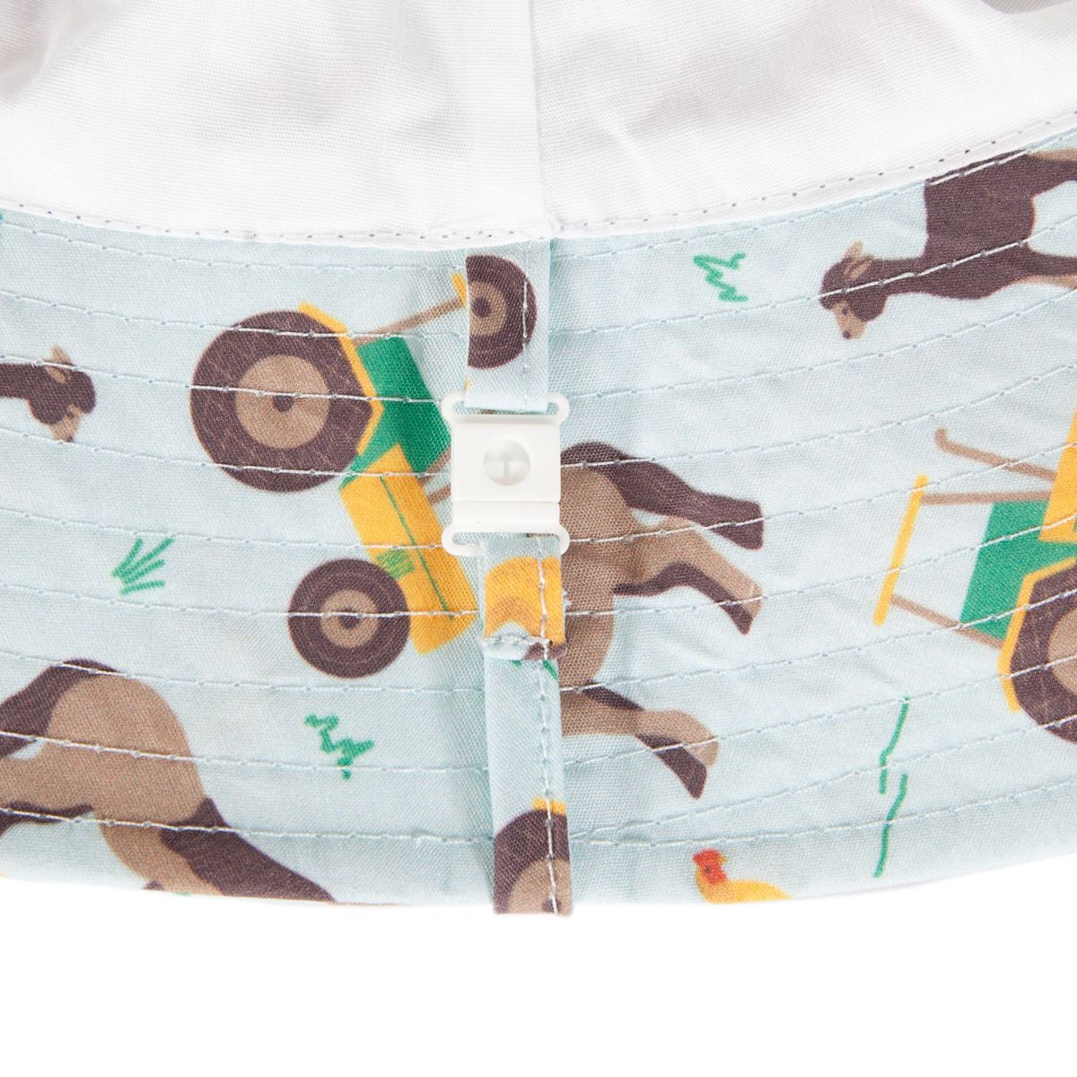 Acorn Kids Farmyard Wide Brim Bucket Hat in Blue and Multi