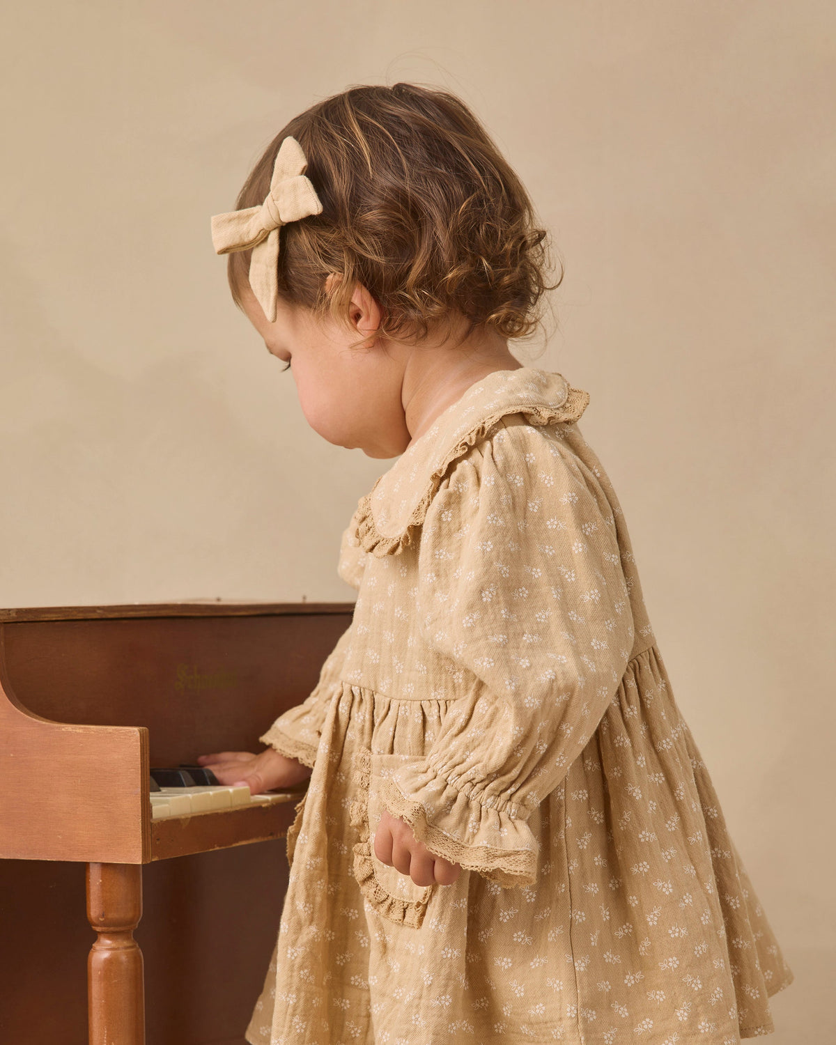 Quincy Mae Marisol Dress Butterscotch Floral in BUTTERSCOTCH