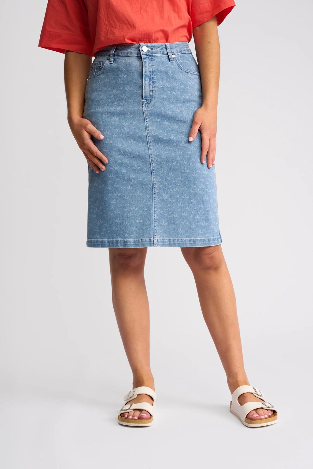 Vassalli Poppy Skirt - Meadow Denim in Meadow Denim