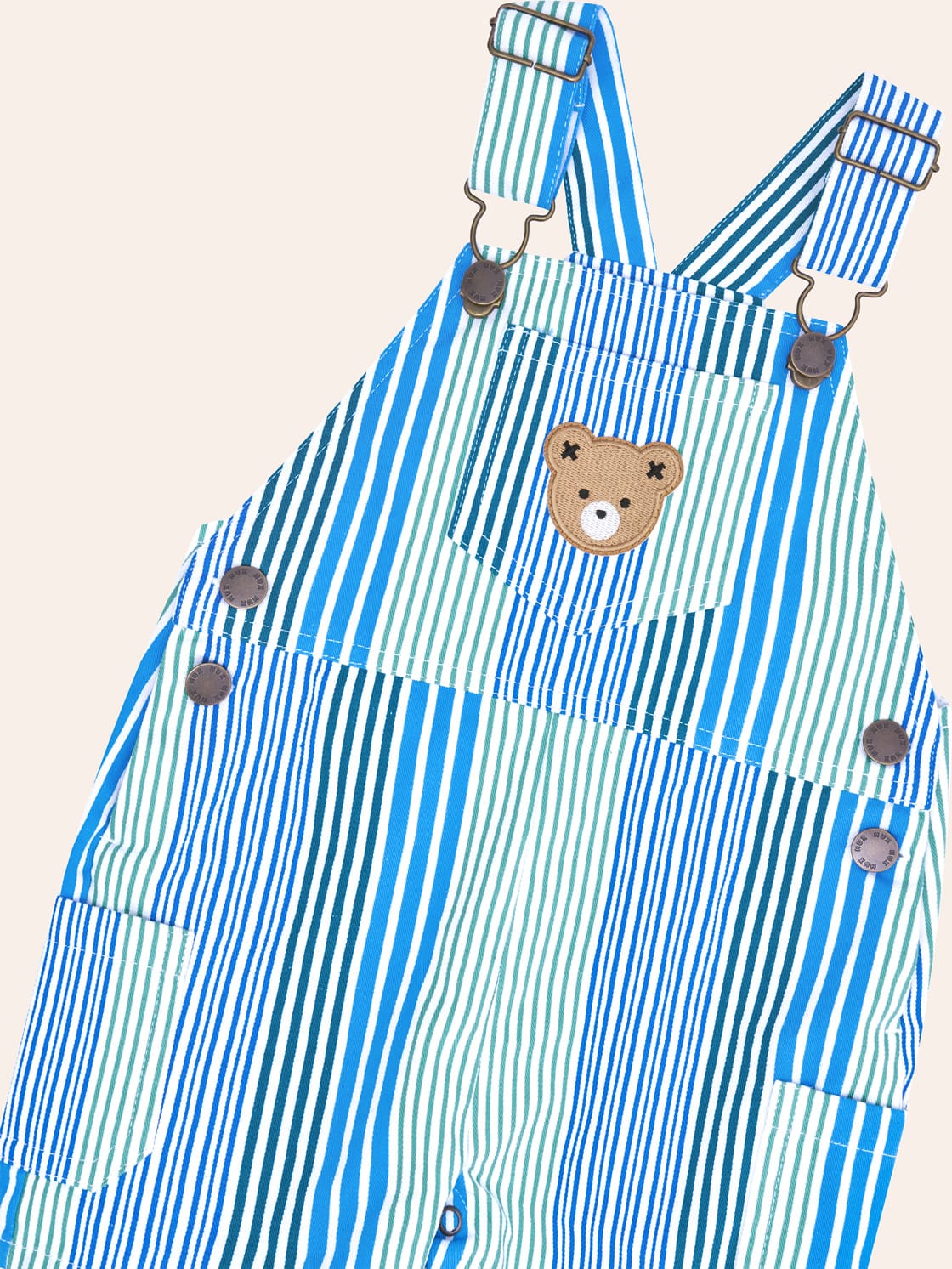 HUXBABY Beach Club Hux Variegated Stripe Shortall in Single