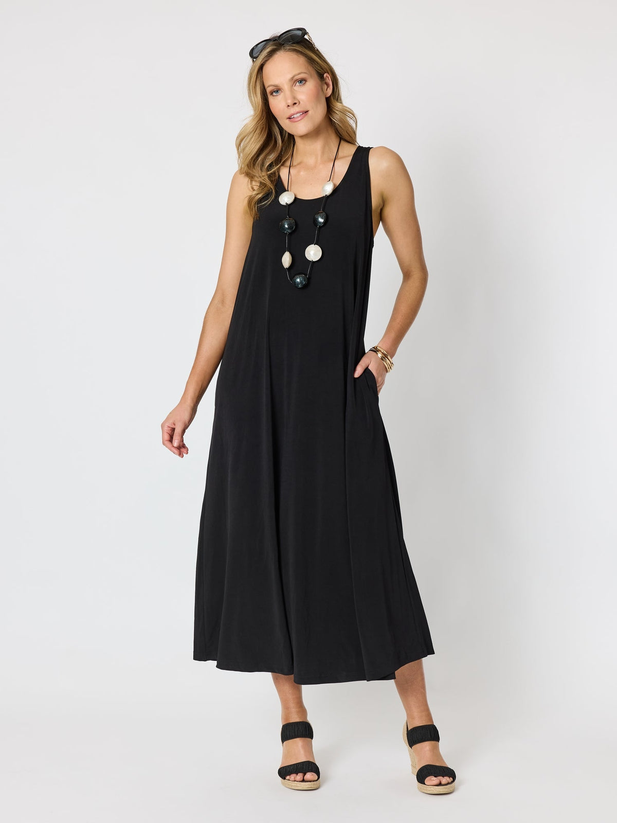 Clarity Traveller Tank Dress - Black in Black