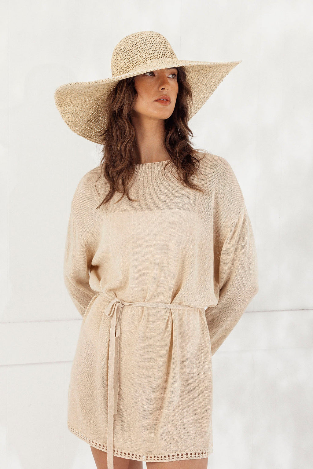 Morgan & Taylor Sabrina Floppy Hat in Natural in beige