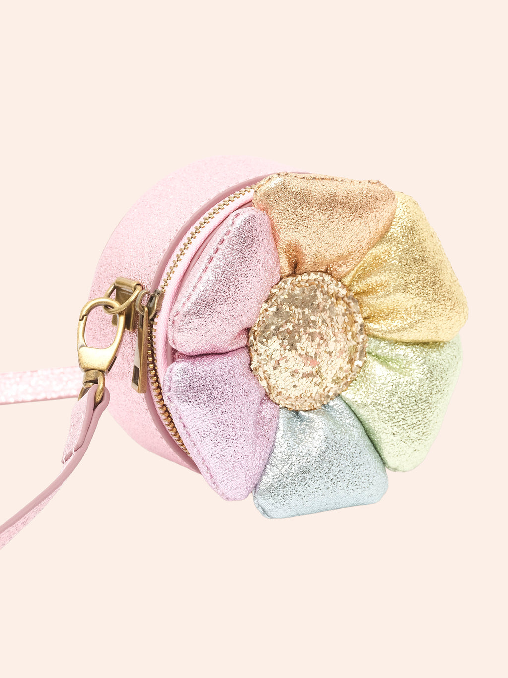HUXBABY RAINBOW FLOWER BAG in MULTI METALLIC