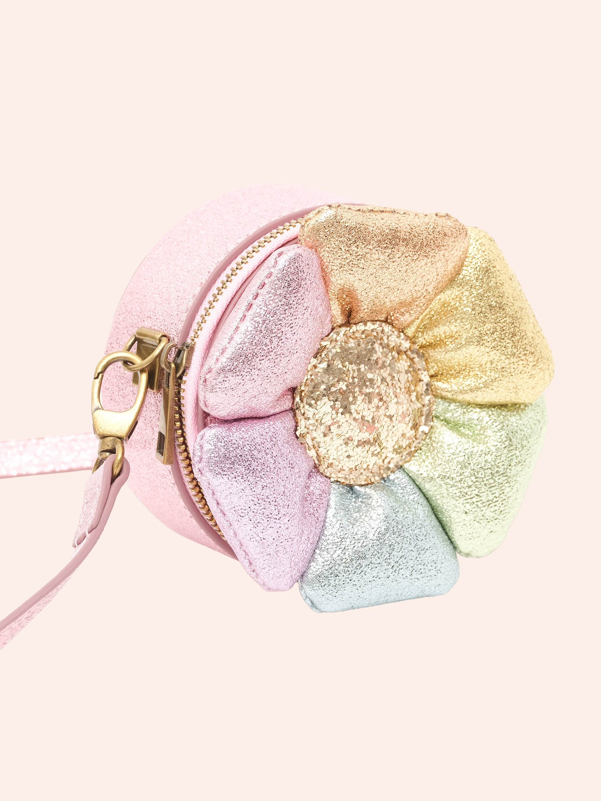 HUXBABY RAINBOW FLOWER BAG in MULTI METALLIC
