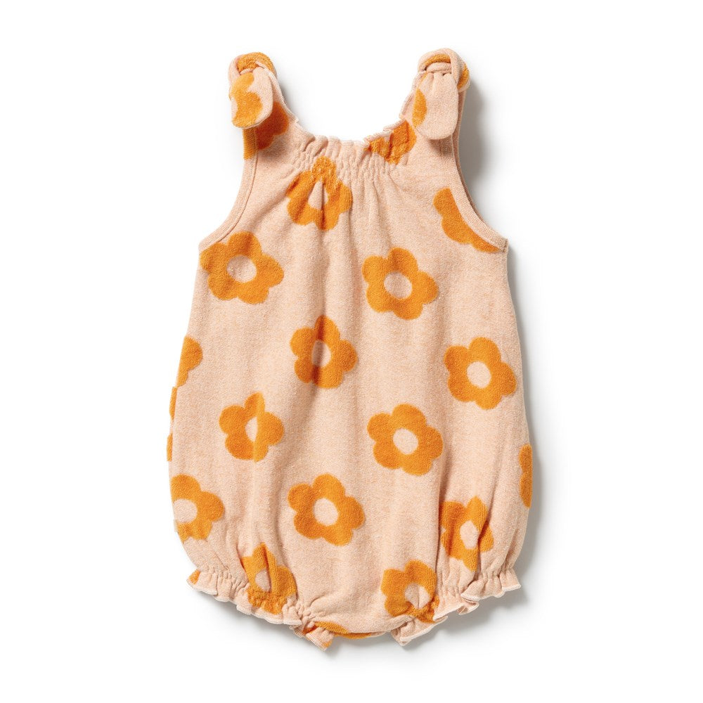 Wilson and Frenchy Daisy Glow Organic Terry Tie Playsuit in Daisy Glow