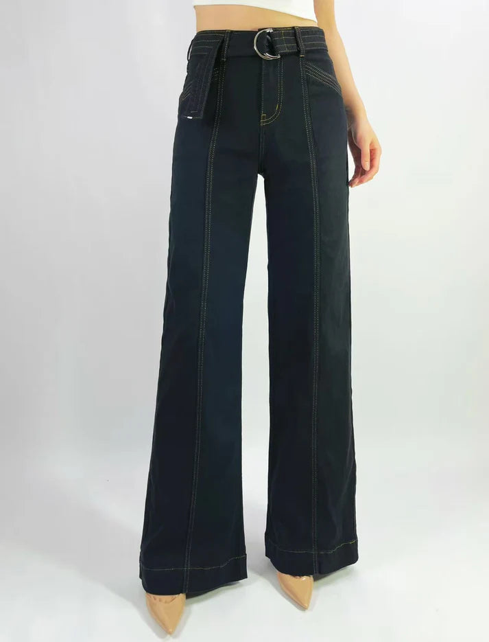 Country Denim - Wide Leg Belted Jeans