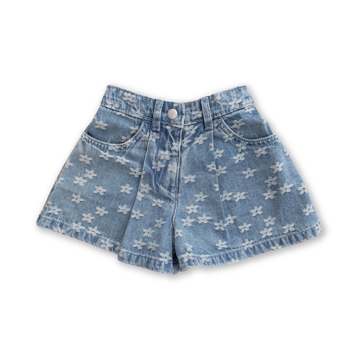 Grown Daisy Denim Swing Shorts in Single
