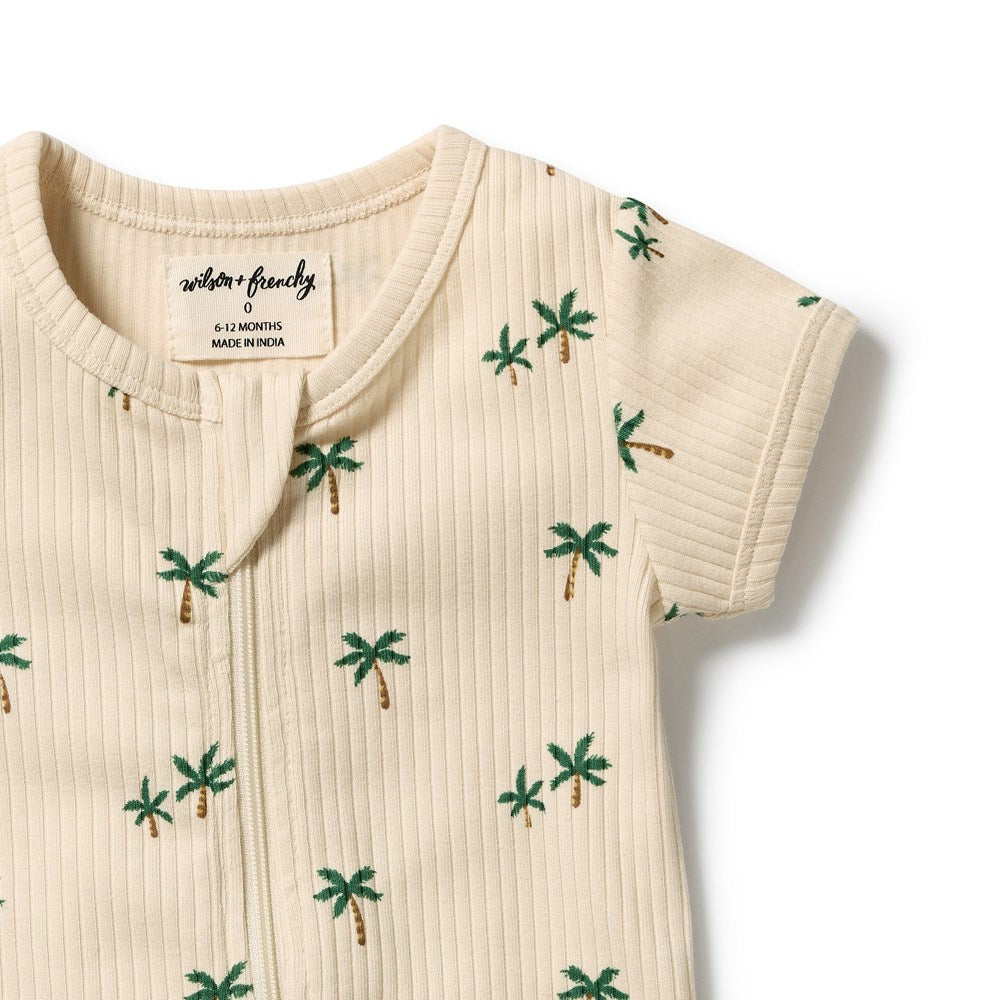 Wilson and Frenchy Tiny Palm Organic Boyleg Zipsuit in Tiny Palm