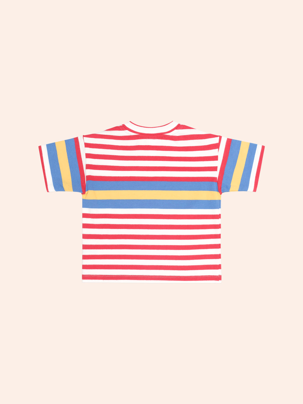 HUXBABY FIREMAN HUX STRIPE TEE in RACER RED /ALMOND MILK