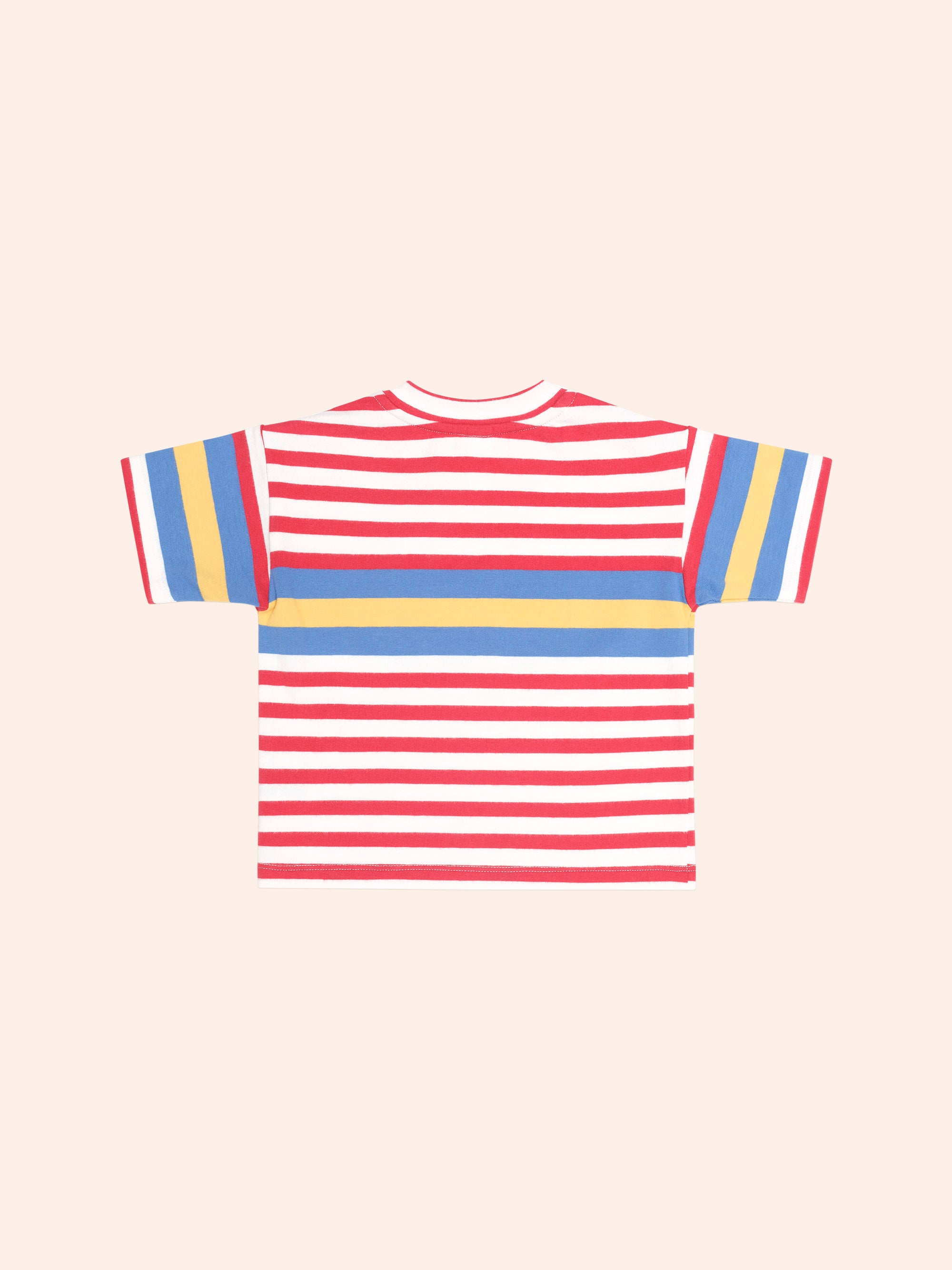HUXBABY FIREMAN HUX STRIPE TEE in RACER RED /ALMOND MILK