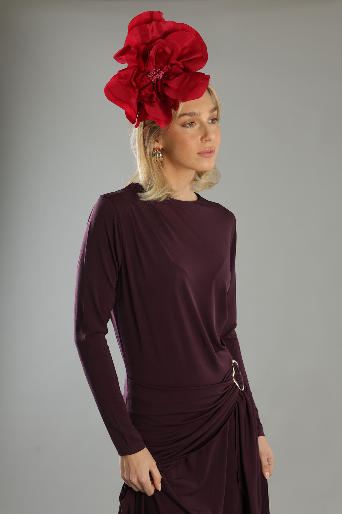 Morgan & Taylor Cindy Fascinator in Burgundy Red in burgundy red