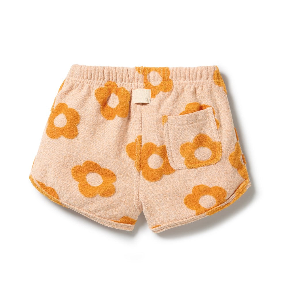Wilson and Frenchy Daisy Glow Organic Terry Tie Short in Daisy Glow
