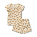 Wilson and Frenchy Pretzel Hugs Organic Rib Short Sleeved Pyjamas in Pretzel Hugs