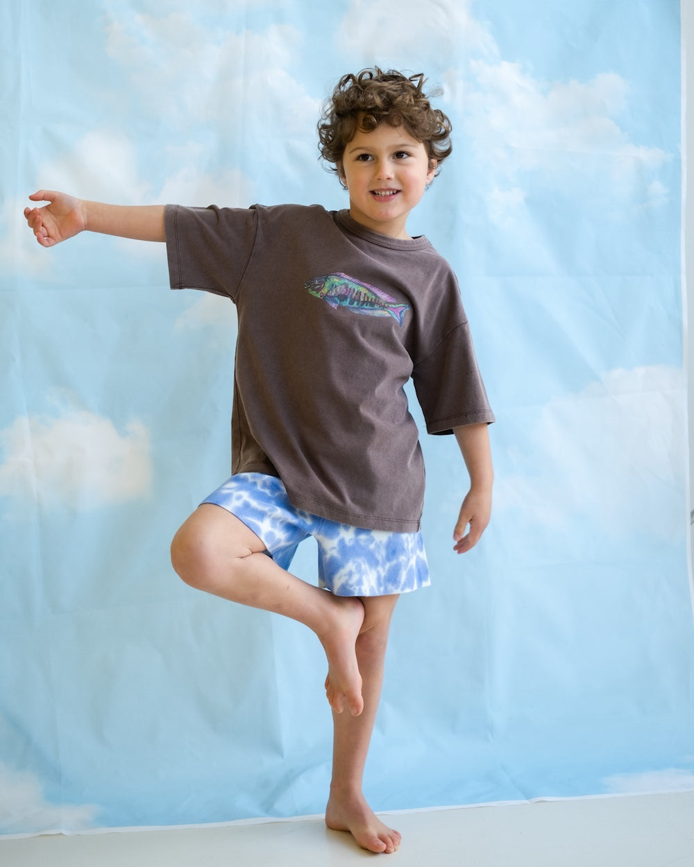 Grown Organic Tie Dye Milano Shorts - Pacific in Single