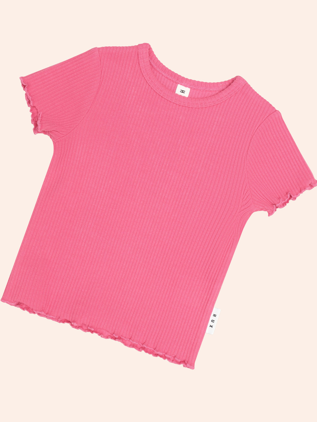 HUXBABY CHERRY RIB TEE in CHERRY