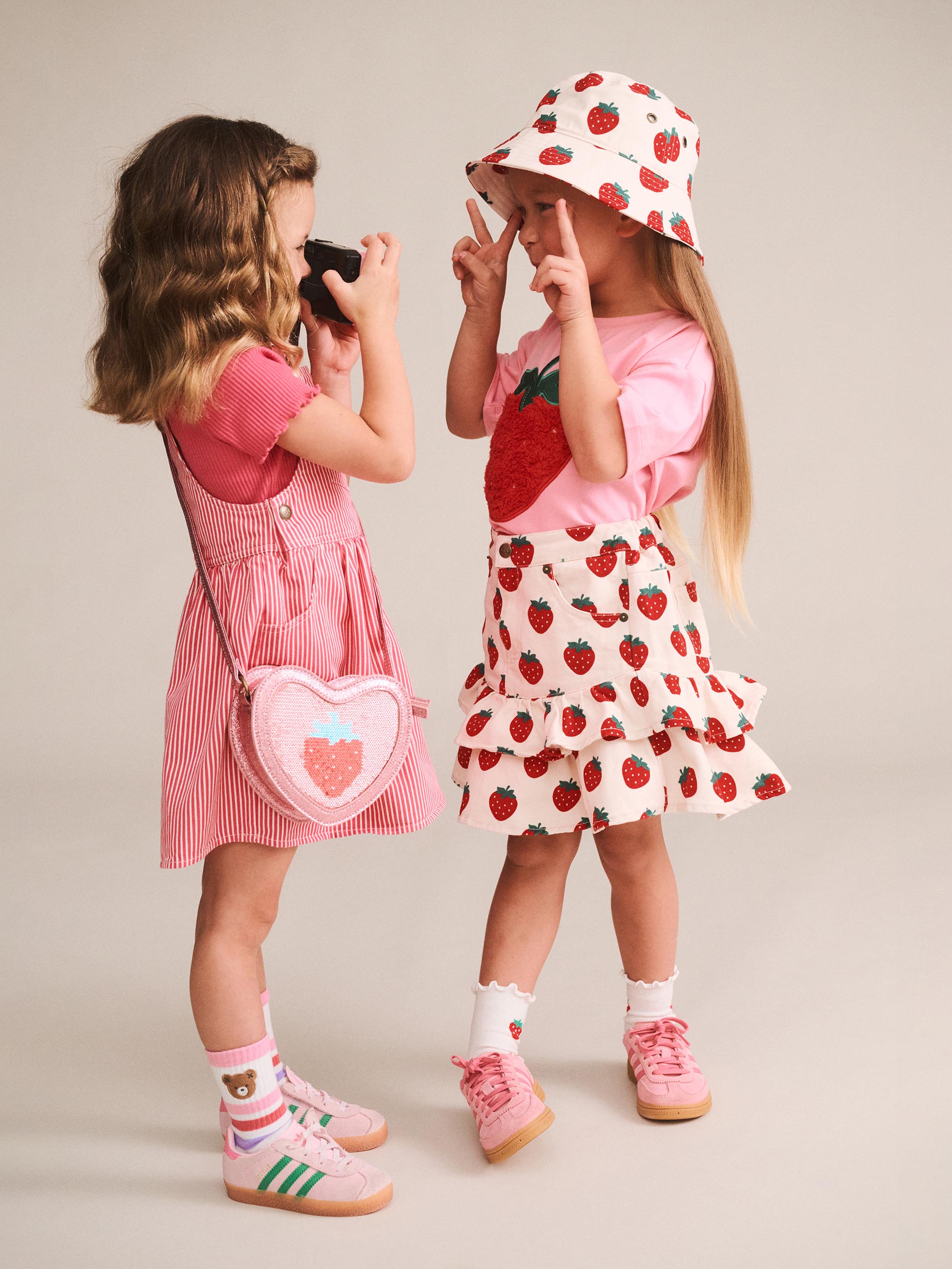 HUXBABY STRAWBERRY TIERED SKIRT in MULTI STRAWBERRY