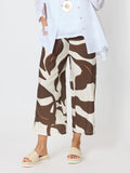 Clarity Bay Leaf Wide Leg Pant  - Mocha Multi in Mocha Multi