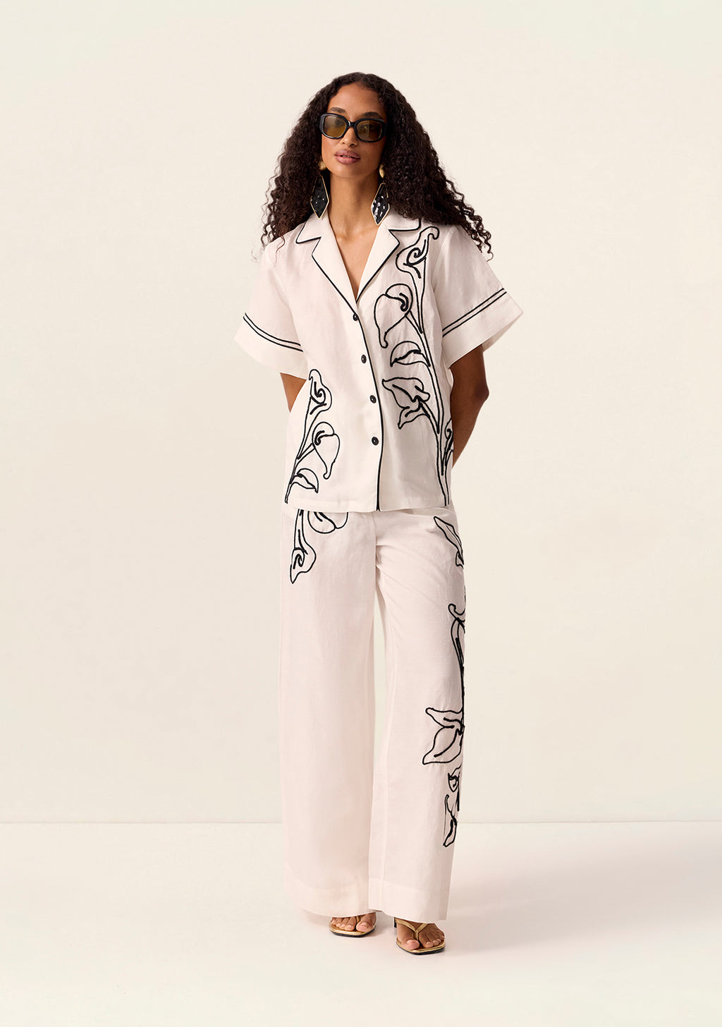 MOS The Label Lily Embroidery Shirt in Ivory