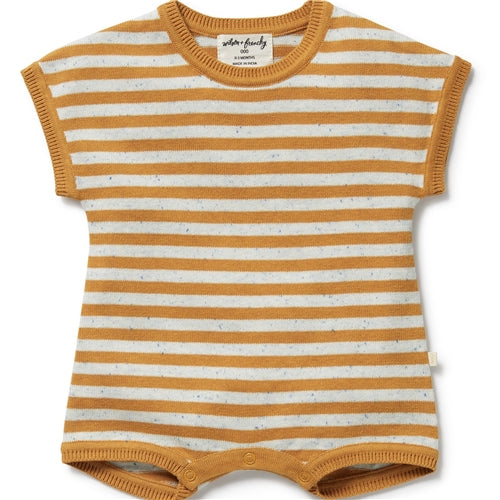 Wilson & Frenchy - Golden Waves Stripe Organic Knitted Growsuit (WFS25)