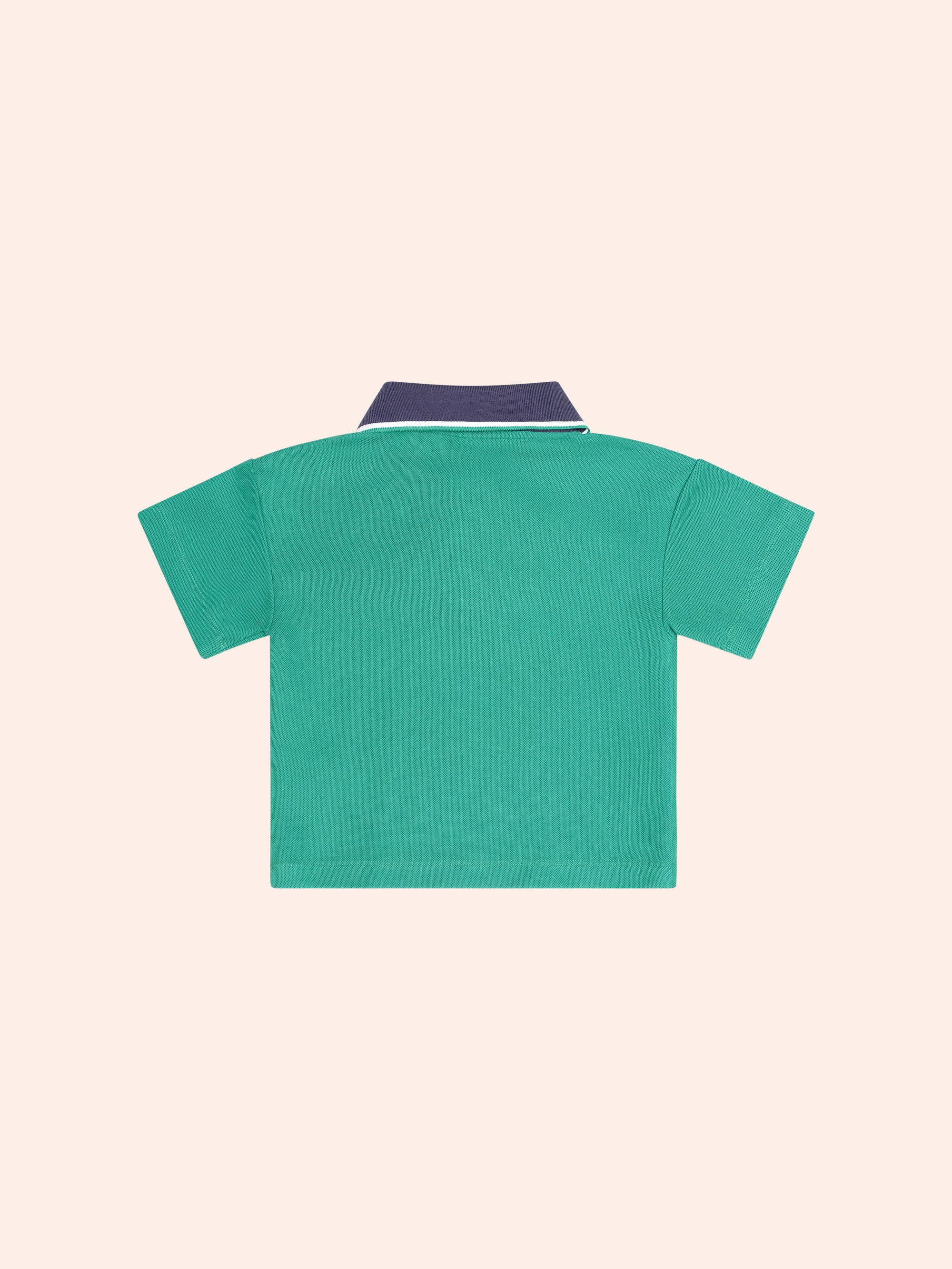 HUXBABY COLLEGIATE PIQUE POLO in VINTAGE GREEN