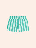 HUXBABY VINTAGE GREEN STRIPE BOARDSHORT in VINTAGE GREEN/ALMOND MILK STRIPE