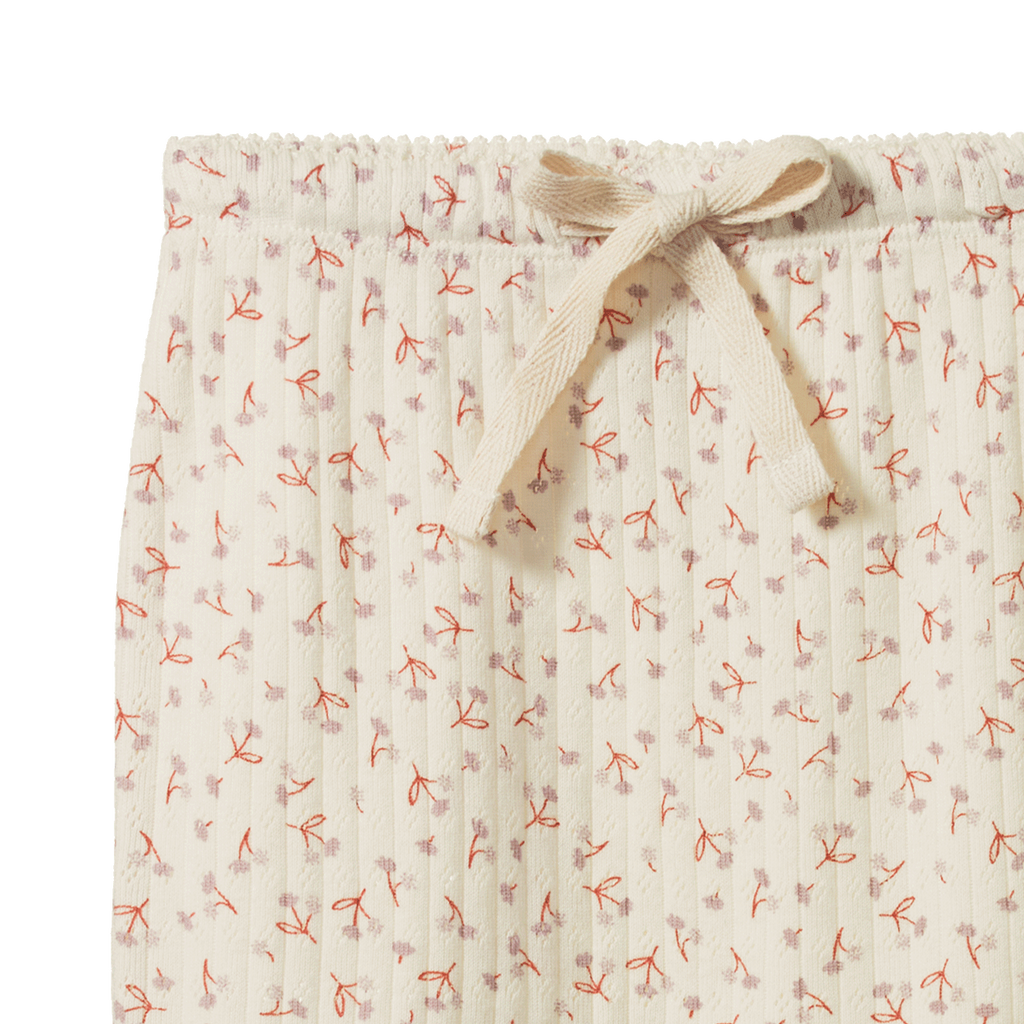 Nature Baby FOOTED ROMPERS POINTELLE in Dandelion Print