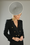 Morgan & Taylor Erika Fascinator in Black and White in black