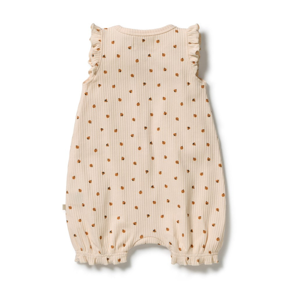 Wilson and Frenchy Little Lady Bugs Organic Ruffle Zipsuit in Little Lady Bugs