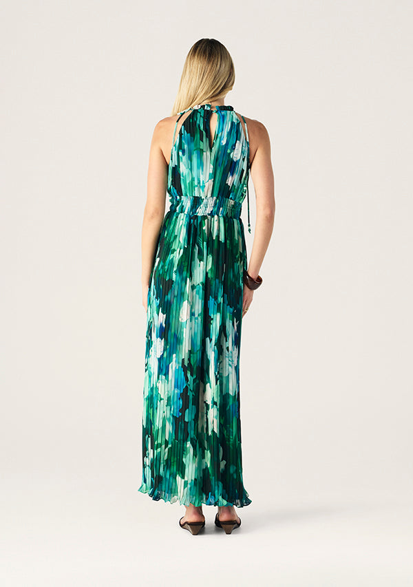 Mos The Label Verdant Print Halter Dress in Verdant Print