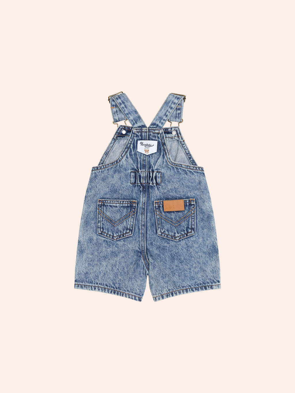HUXBABY DREAMY DENIM SHORTALL in DENIM