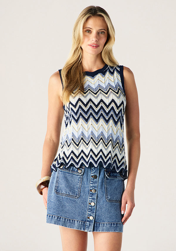Mos The Label Pulse Knit Tank Top in Classic Navy