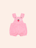 HUXBABY STRAWBERRY EMB STRIPE PLAYSUIT in HONEYSUCKLE / ALMOND MILK