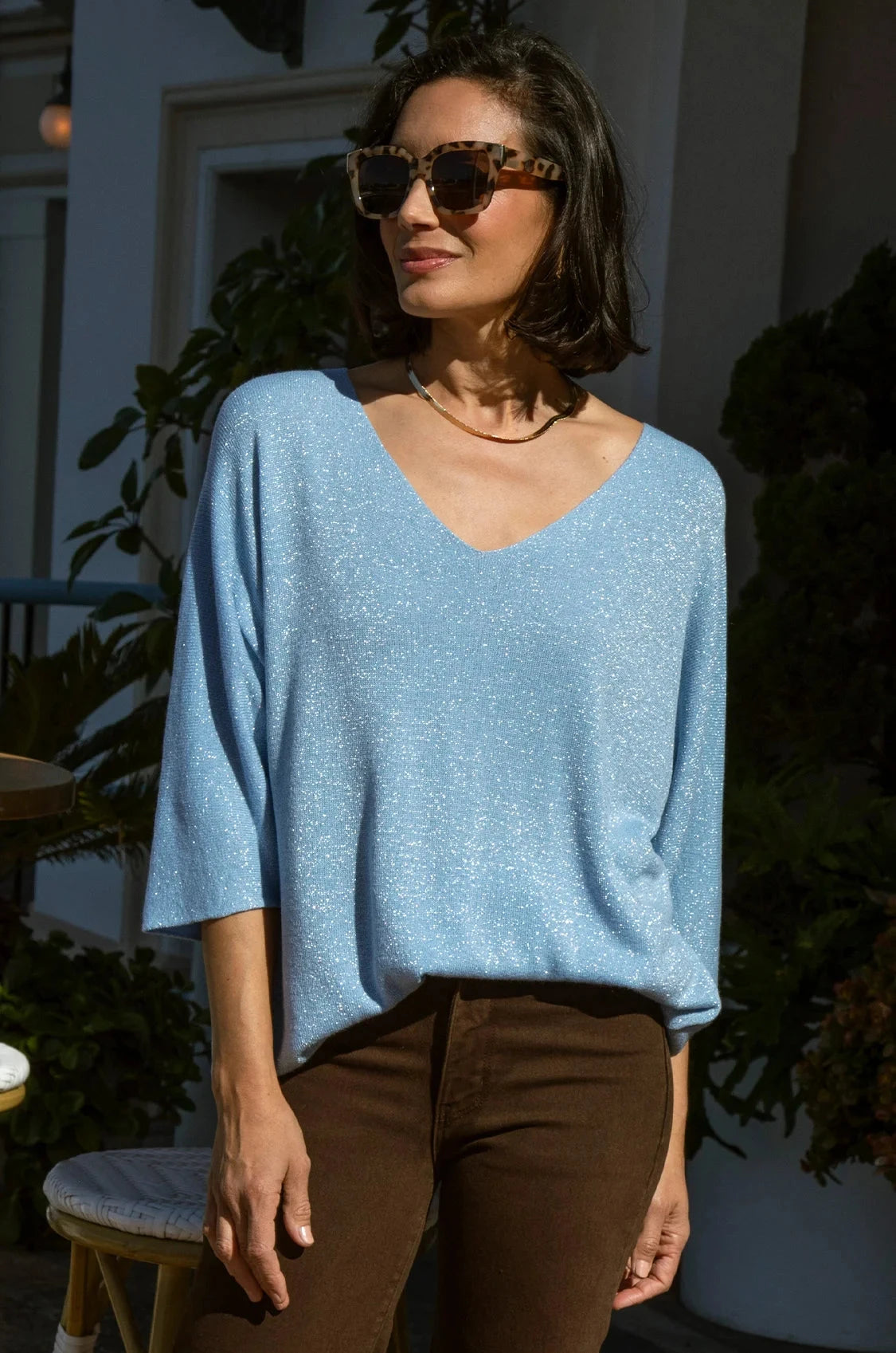 Carolina Dawn Knitted Top Blue in Default Title