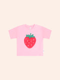 HUXBABY FURRY STRAWBERRY SLOUCHY TEE in STRAWBERRY CRÈME