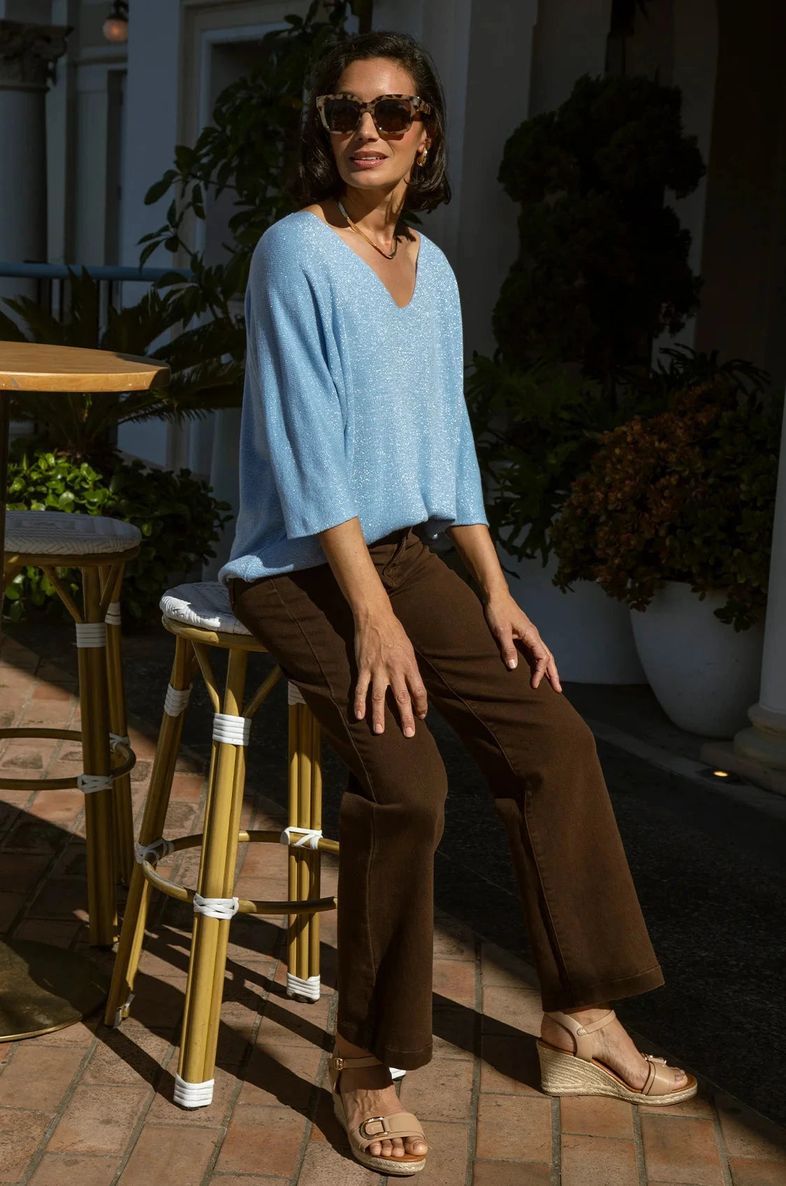 Carolina Dawn Knitted Top Blue in Default Title