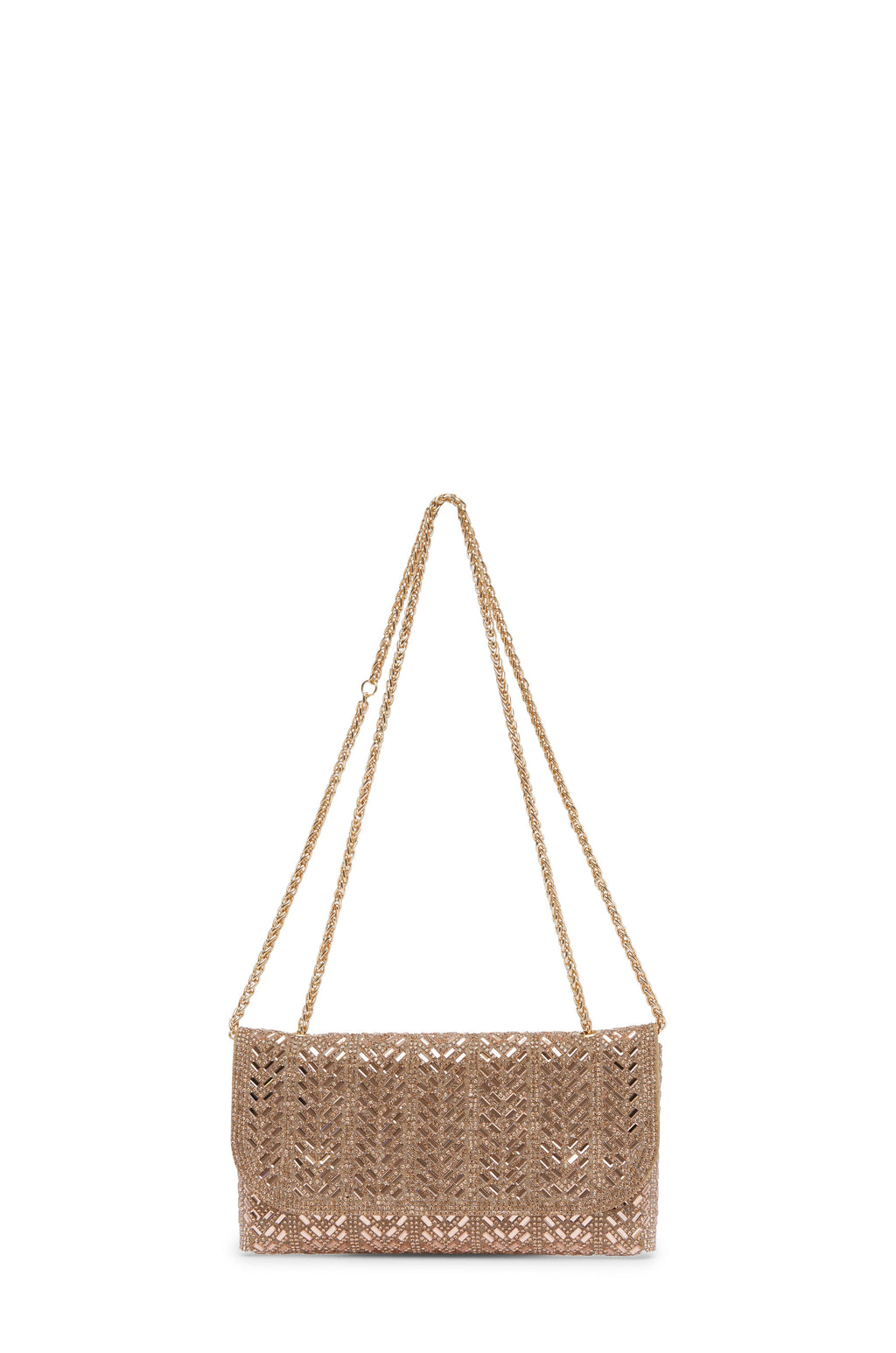Carolina Mimi Sequinned Clutch Bag Rose Gold in Default Title