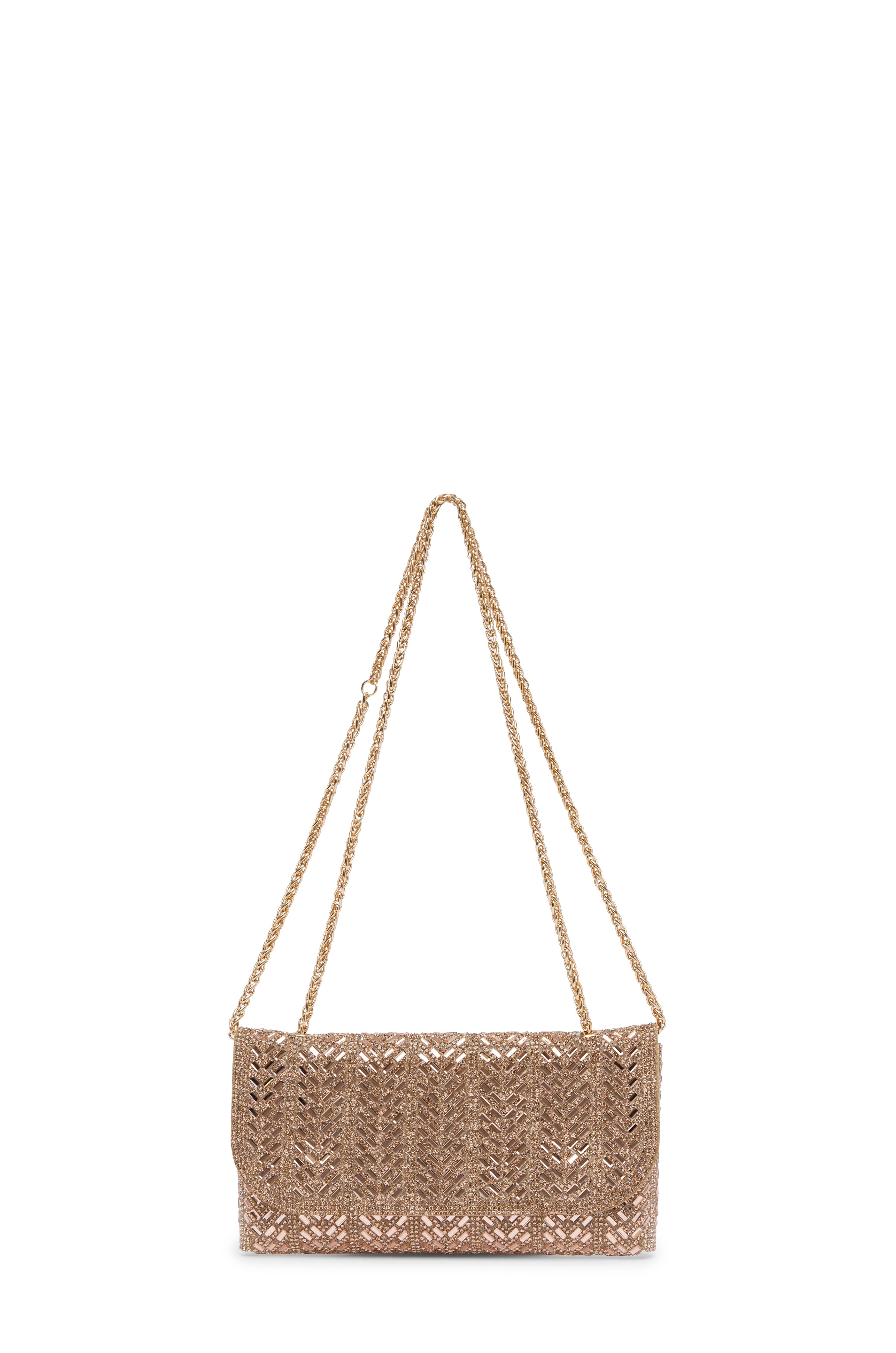 Carolina Mimi Sequinned Clutch Bag Rose Gold in Default Title