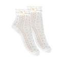 CONDOR - Openwork Ankle Sock W Bow - 200 White