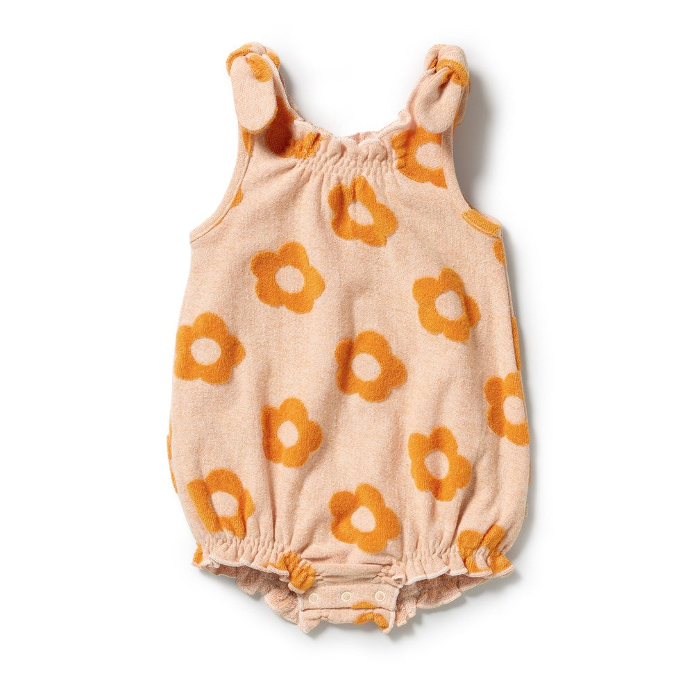 Wilson and Frenchy Daisy Glow Organic Terry Tie Playsuit in Daisy Glow