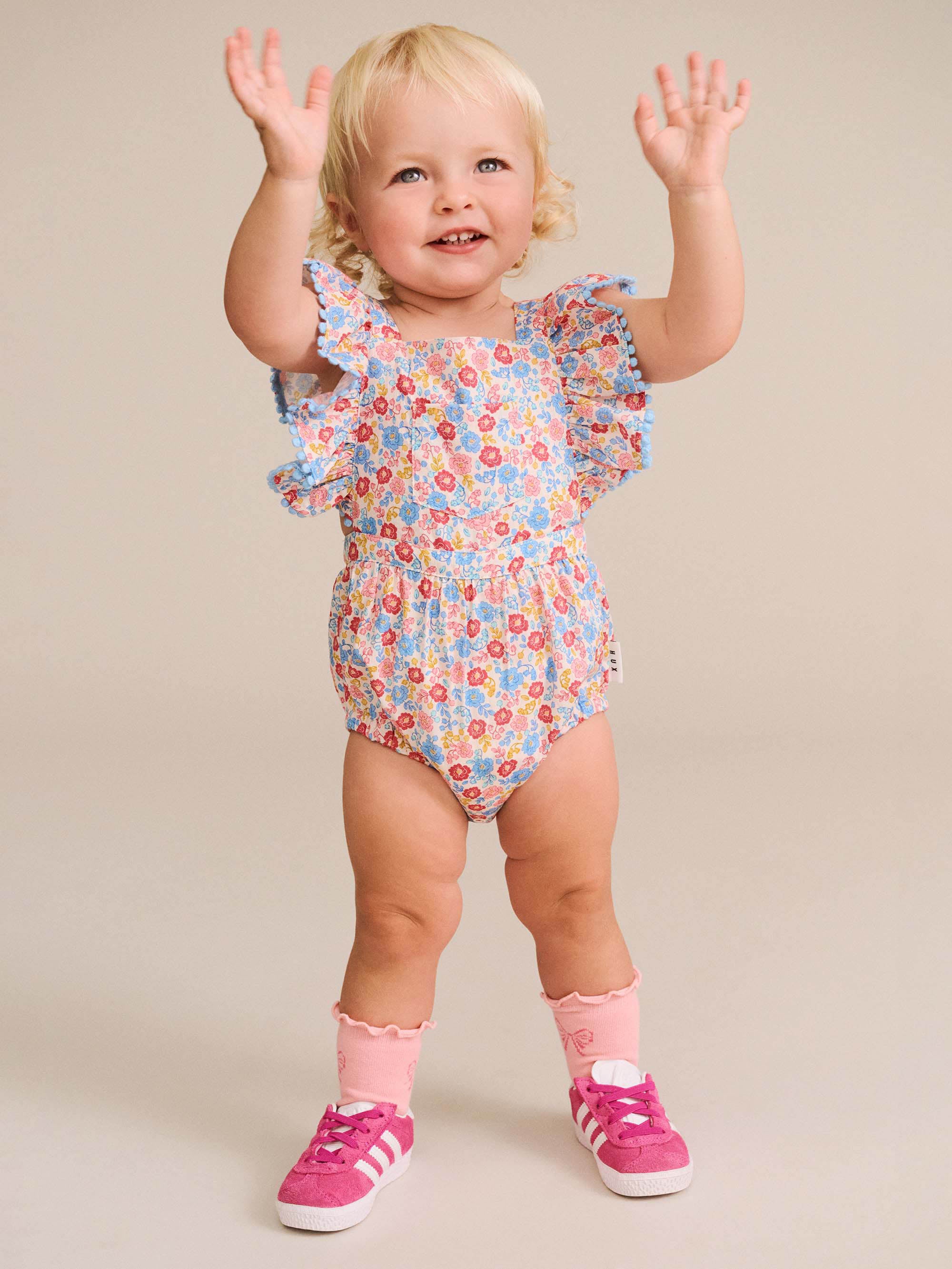 HUXBABY VINTAGE FLORAL PLAYSUIT in MULTI