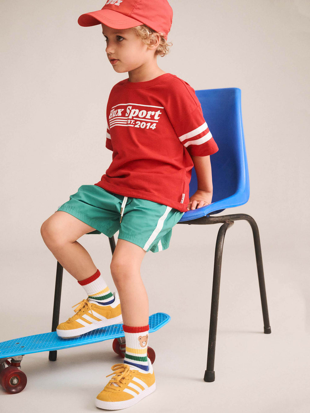 HUXBABY RACER RED EMB HAT in RACER RED