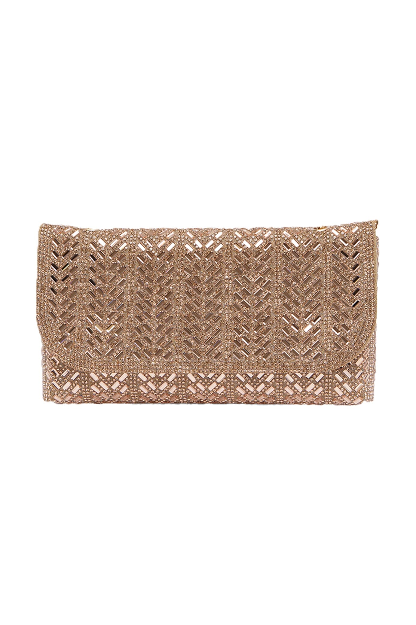 Carolina Mimi Sequinned Clutch Bag Rose Gold in Default Title