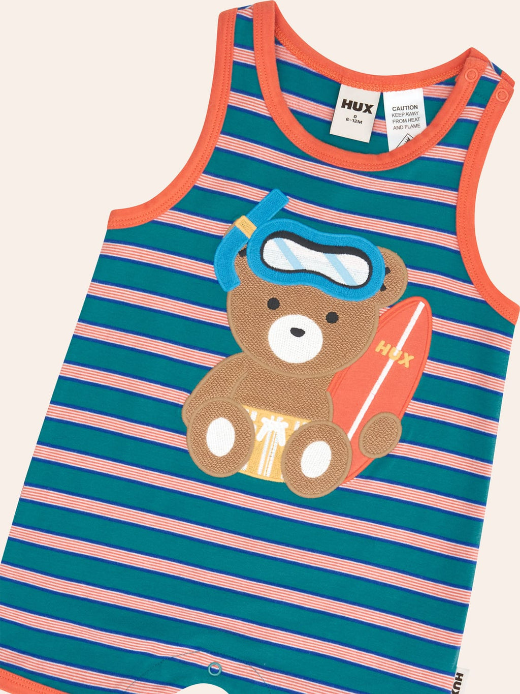 HUXBABY Snorkel Sitting Hux Stripe Romper in Single