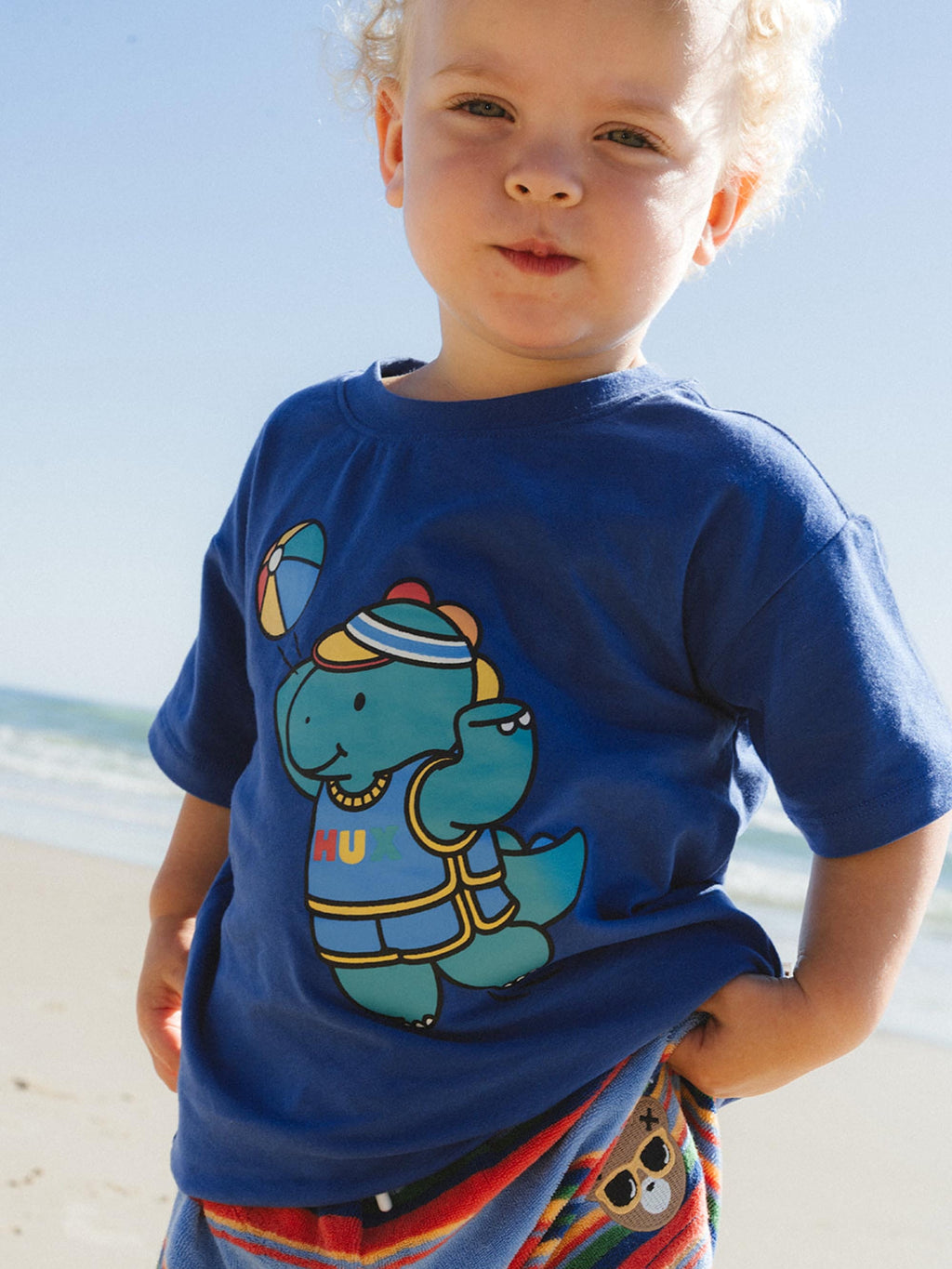 HUXBABY Beach Volleyball Dino Drop Shoulder Tee in Single