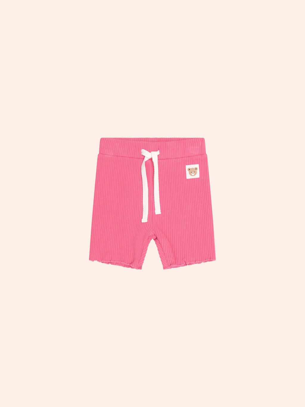 HUXBABY CHERRY RIB BIKE SHORT in CHERRY